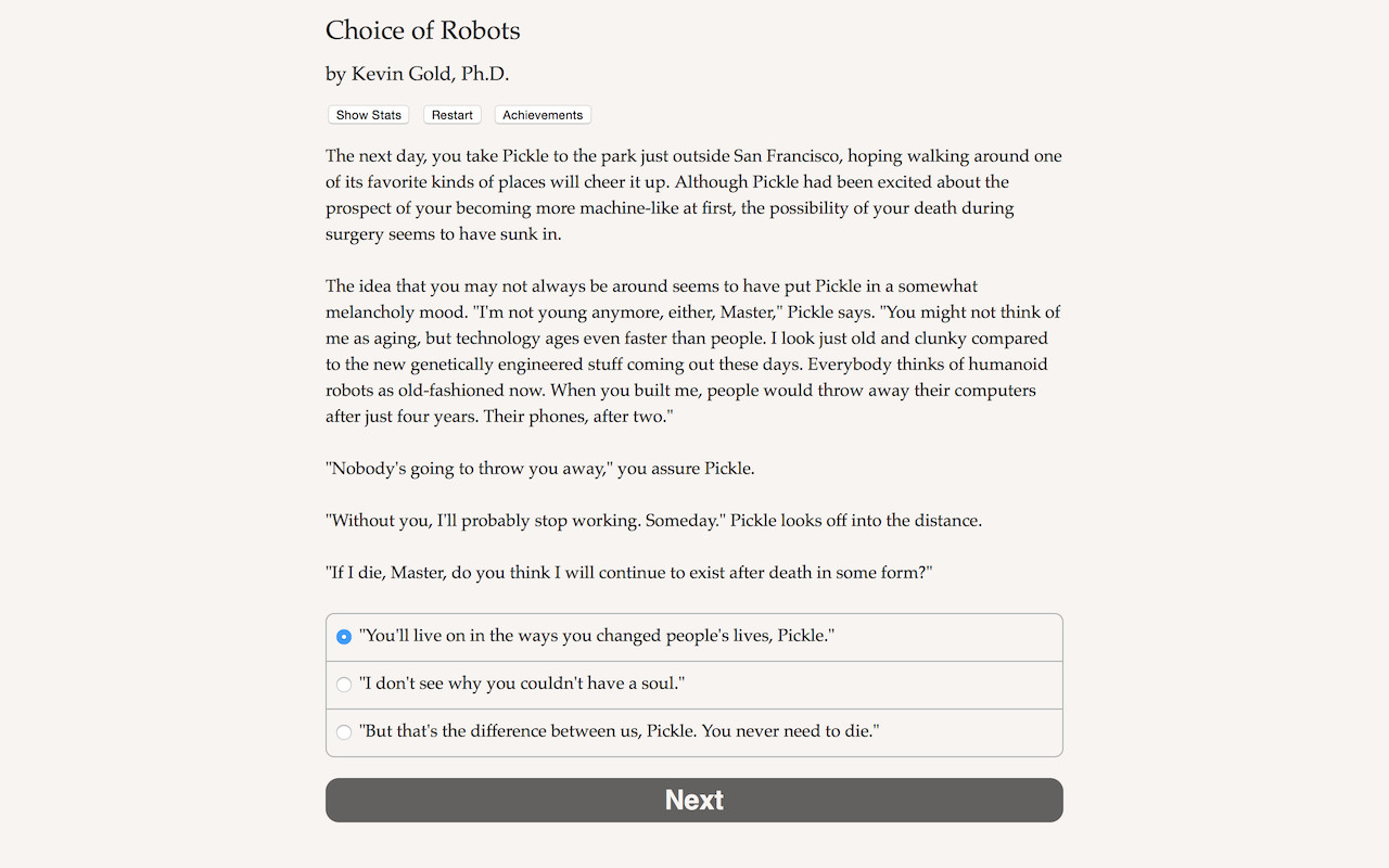 Screenshot zu "The Choice of Robots"